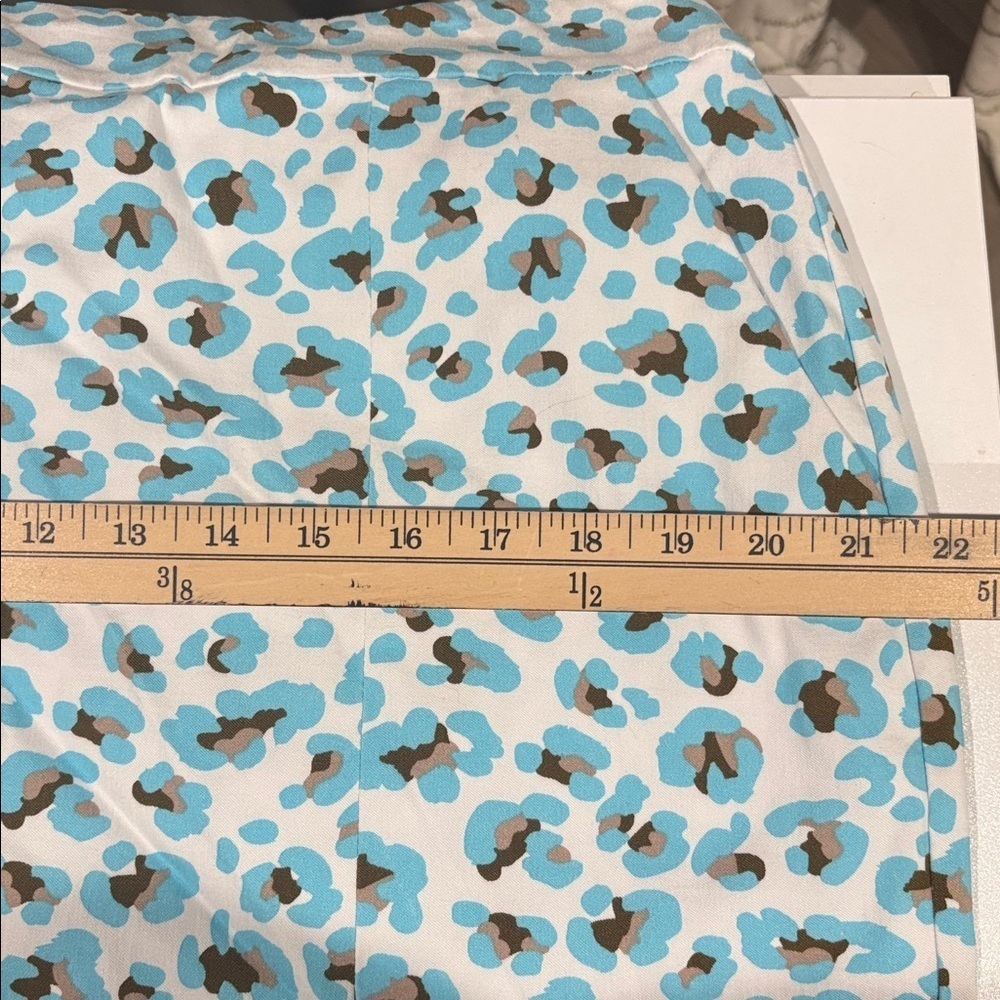 Krazy Larry Skort Women's Athletic Golf Skirt Blue Leopard Print Size 14 - Picture 7 of 8